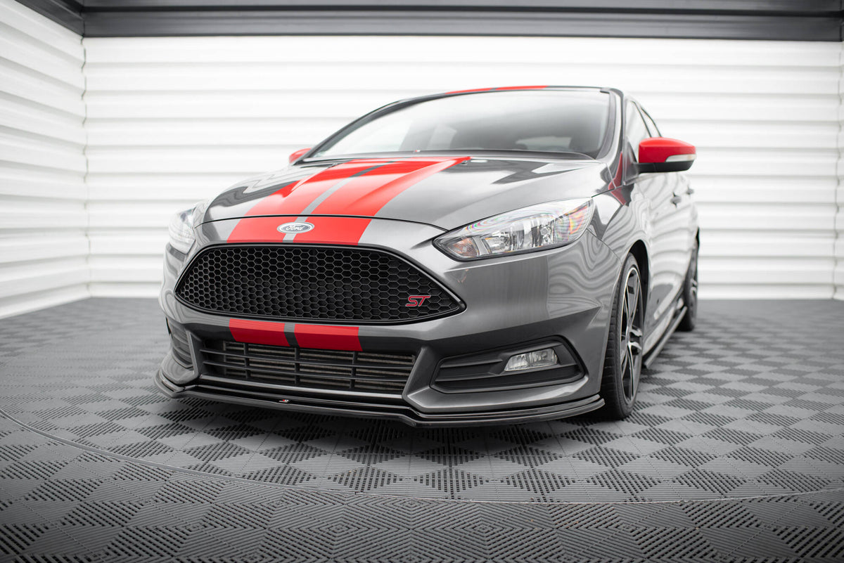 Street+ Spoilerlippe Front Ansatz V.3 passend für Ford Focus ST Mk3 Facelift schwarz Hochglanz – Ansicht 3