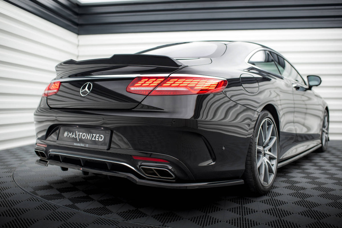Heckspoiler Lippe 3D Mercedes-Benz S Coupe AMG-Line C217 Facelift schwarz Hochglanz – Ansicht 3