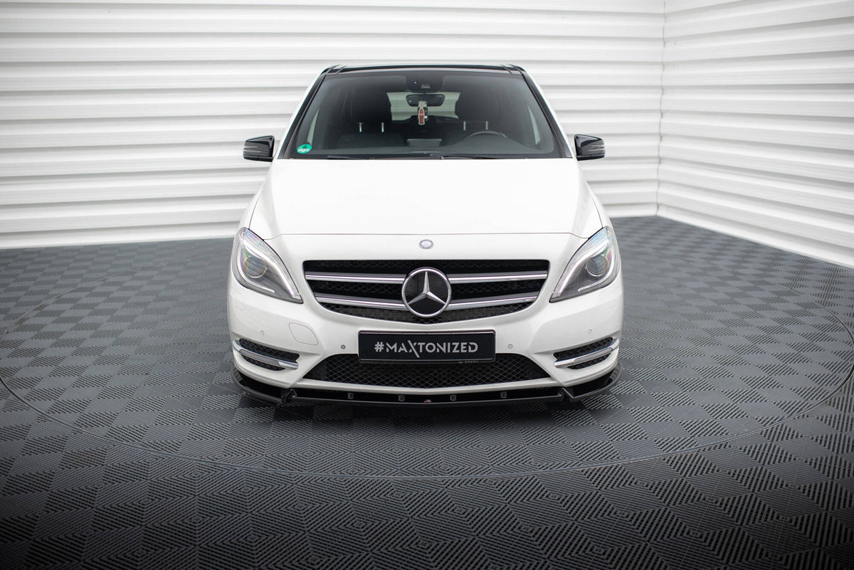 Street+ Spoilerlippe Front Ansatz passend für Mercedes-Benz B W246 schwarz Hochglanz – Ansicht 1