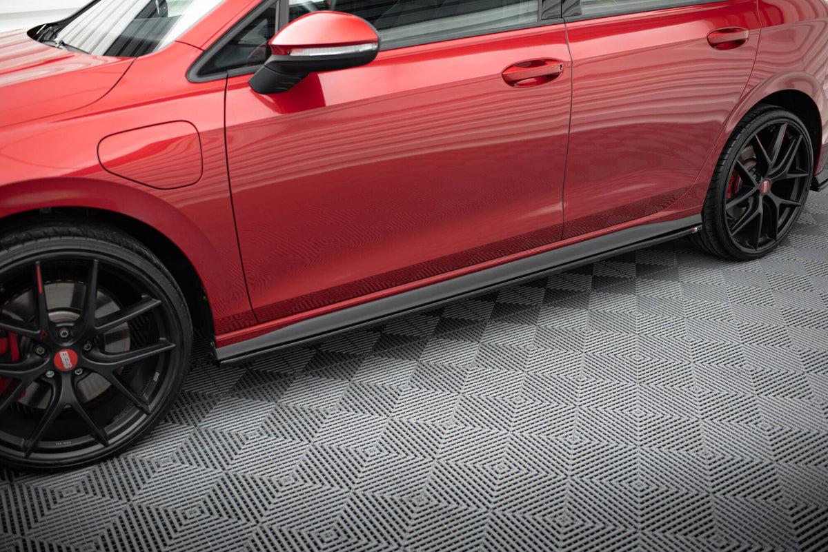 Street+ Seitenschweller Leisten passend für V.1 passend für VW Golf GTI / GTE / GTI Clubsport / GTD / R-Line Mk8 schwarz Hochglanz – Ansicht 5