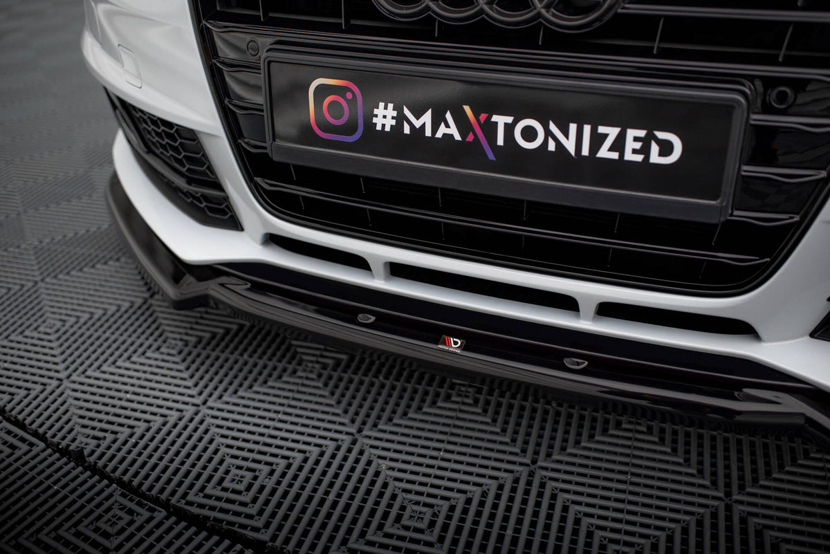 Street+ Spoilerlippe Front Ansatz V.2 passend für Audi A4 Competition B8 Facelift schwarz Hochglanz – Ansicht 4