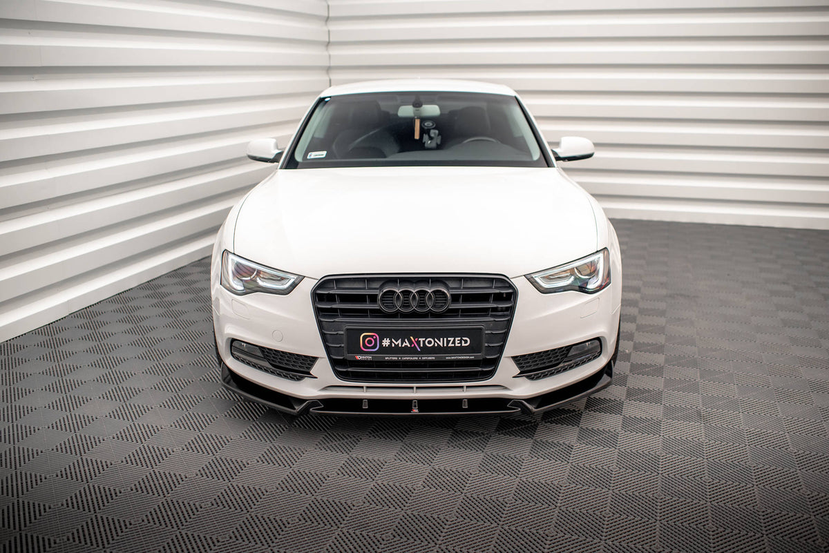 Street+ Spoilerlippe Front Ansatz V.1 passend für Audi A5 Coupe / Sportback 8T Facelift schwarz Hochglanz – Ansicht 1