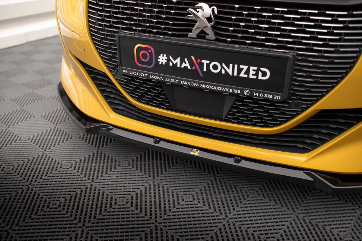 Street+ Spoilerlippe Front Ansatz V.1 passend für Peugeot 208 GT Mk2 schwarz Hochglanz – Ansicht 3