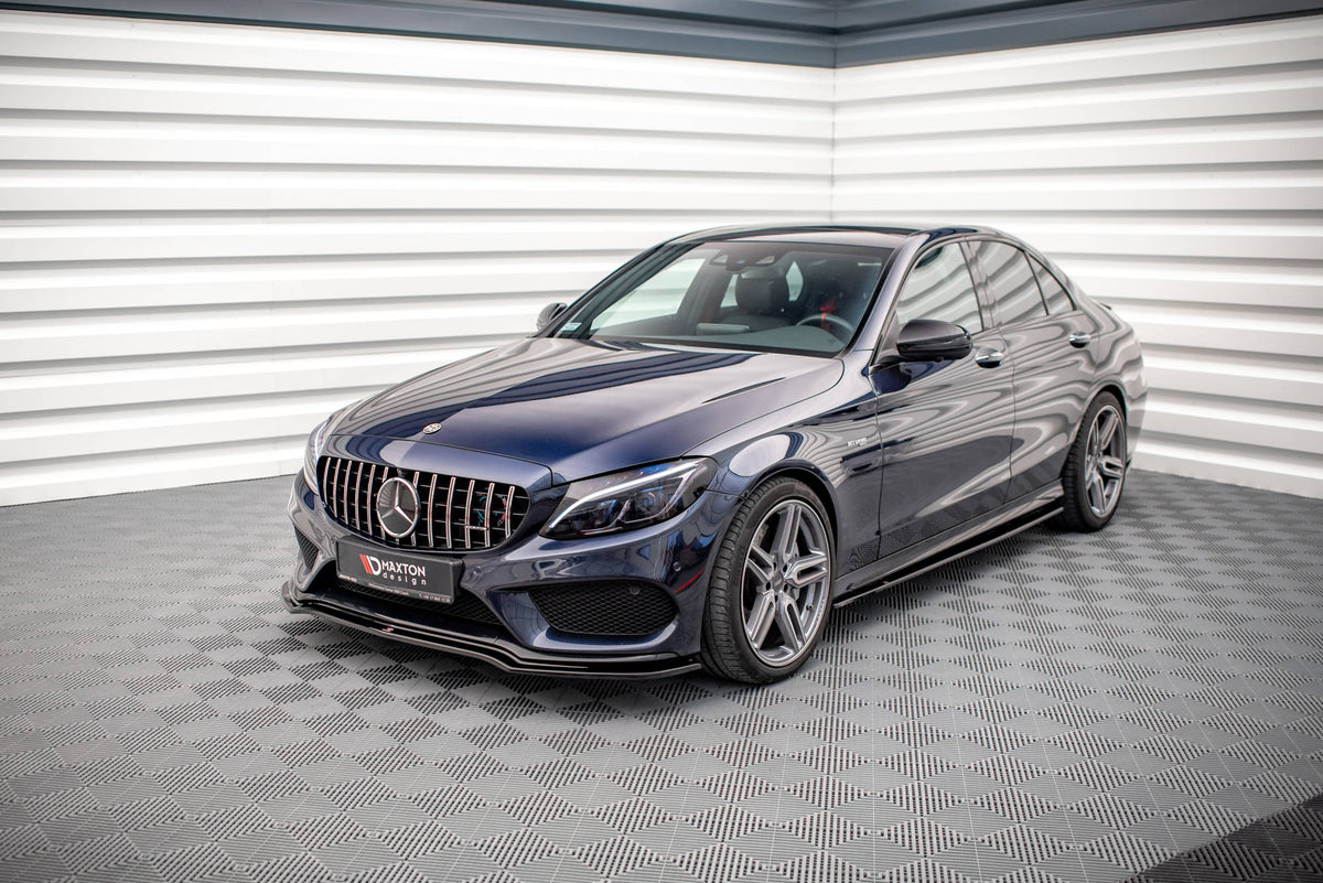 Street+ Spoilerlippe Front Ansatz V.1 passend für Mercedes-AMG C 43 / AMG-Line W205 schwarz Hochglanz – Ansicht 3