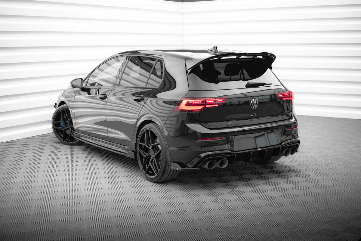 Heck Ansatz Flaps Diffusor V.6 + Flaps passend für VW Golf R Hatchback Mk8 Facelift – Ansicht 3
