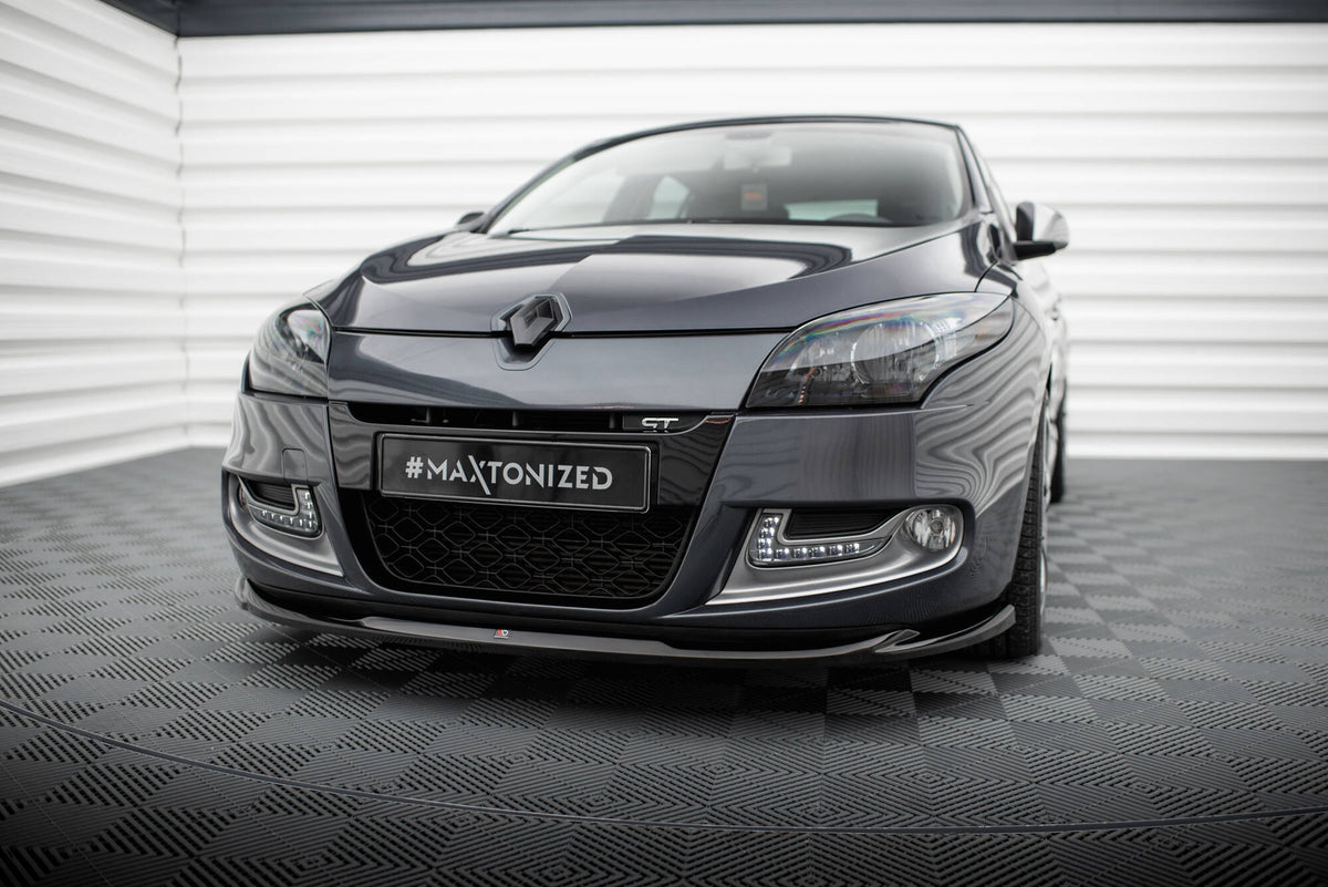 Street+ Spoilerlippe Front Ansatz V.2 passend für Renault Megane GT Mk3 Facelift schwarz Hochglanz – Ansicht 3