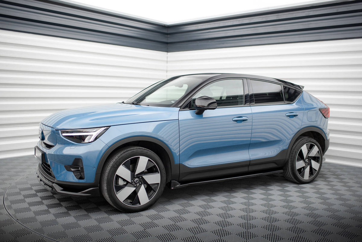 Street+ Seitenschweller Leisten passend für Volvo C40 Mk1 schwarz Hochglanz – Ansicht 1