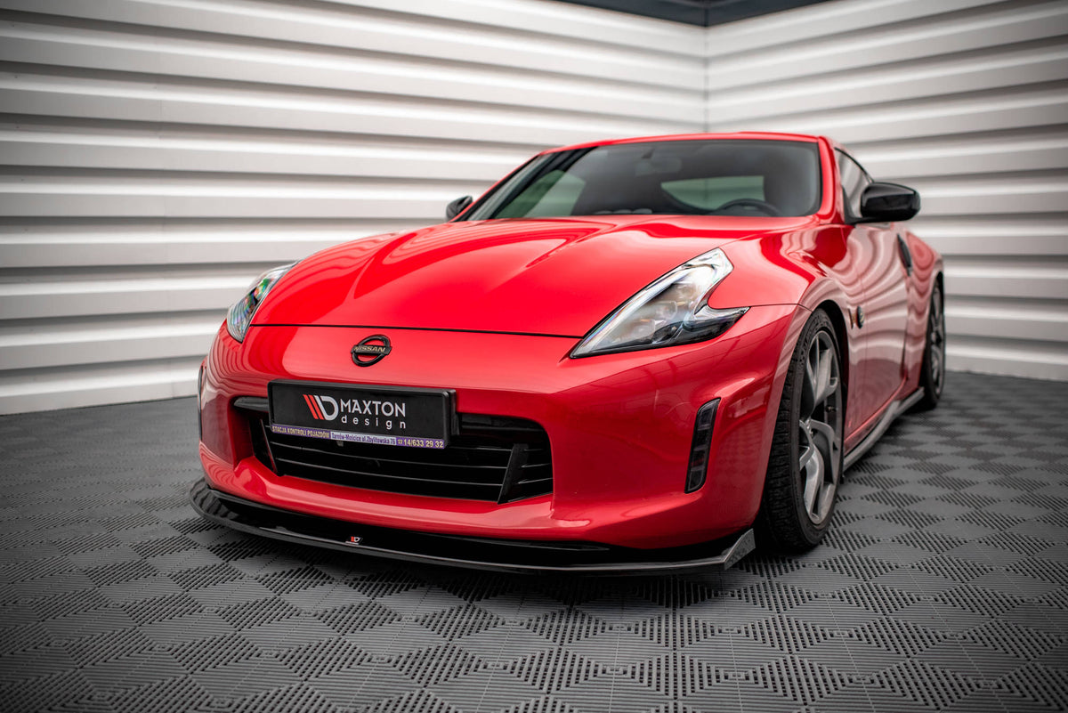 Street+ Spoilerlippe Front Ansatz V.1 passend für Nissan 370Z Facelift schwarz Hochglanz – Ansicht 4