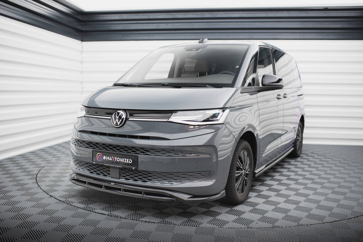 Street+ Spoilerlippe Front Ansatz V.1 passend für VW Multivan T7 schwarz Hochglanz – Ansicht 3