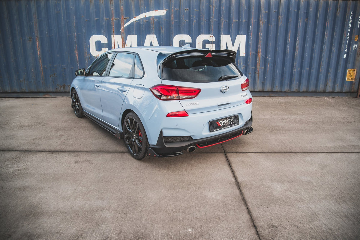 Heck Ansatz Flaps Diffusor V.6 + Flaps passend für Hyundai I30 N Mk3 Hatchback – Ansicht 1