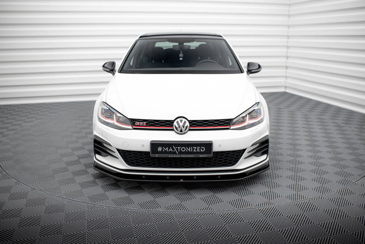 Street+ Spoilerlippe Front Ansatz V.1 passend für VW Golf GTI / GTD Mk7 Facelift schwarz Hochglanz – Ansicht 1