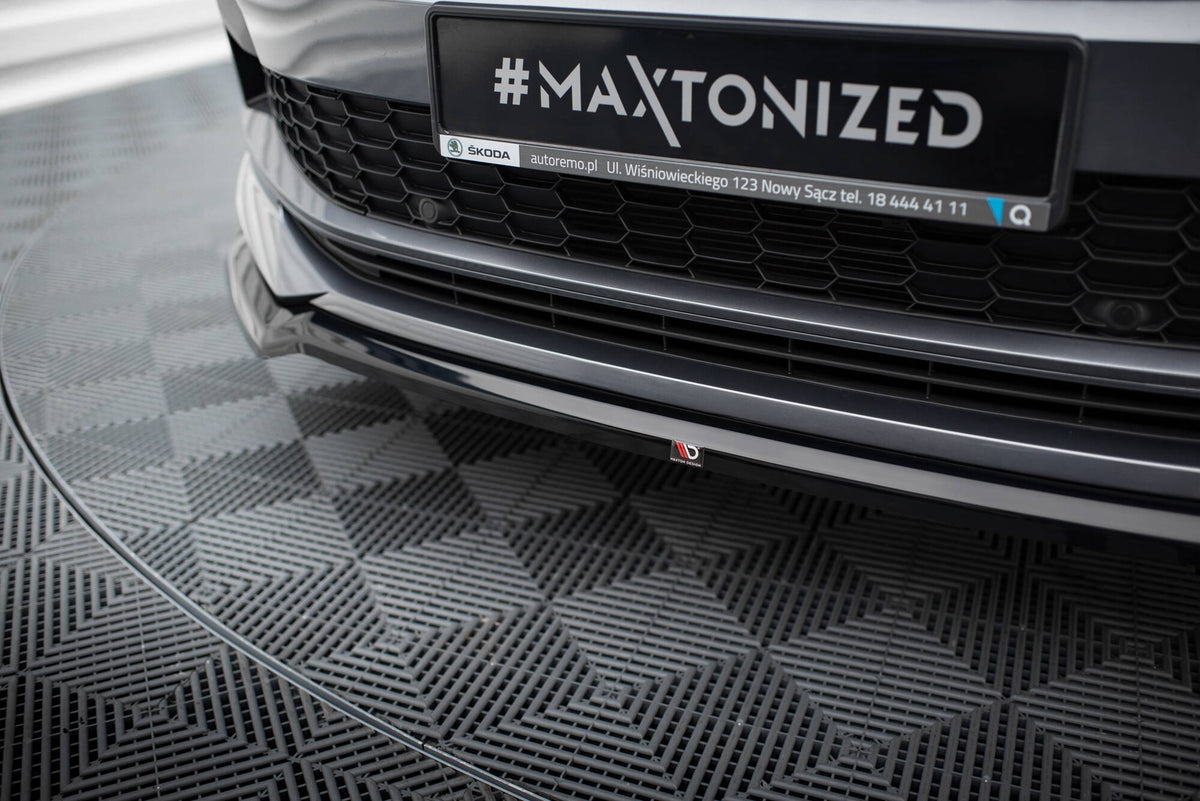 Street+ Spoilerlippe Front Ansatz V.2 passend für Skoda Kodiaq Sportline Mk1 Facelift schwarz Hochglanz – Ansicht 3