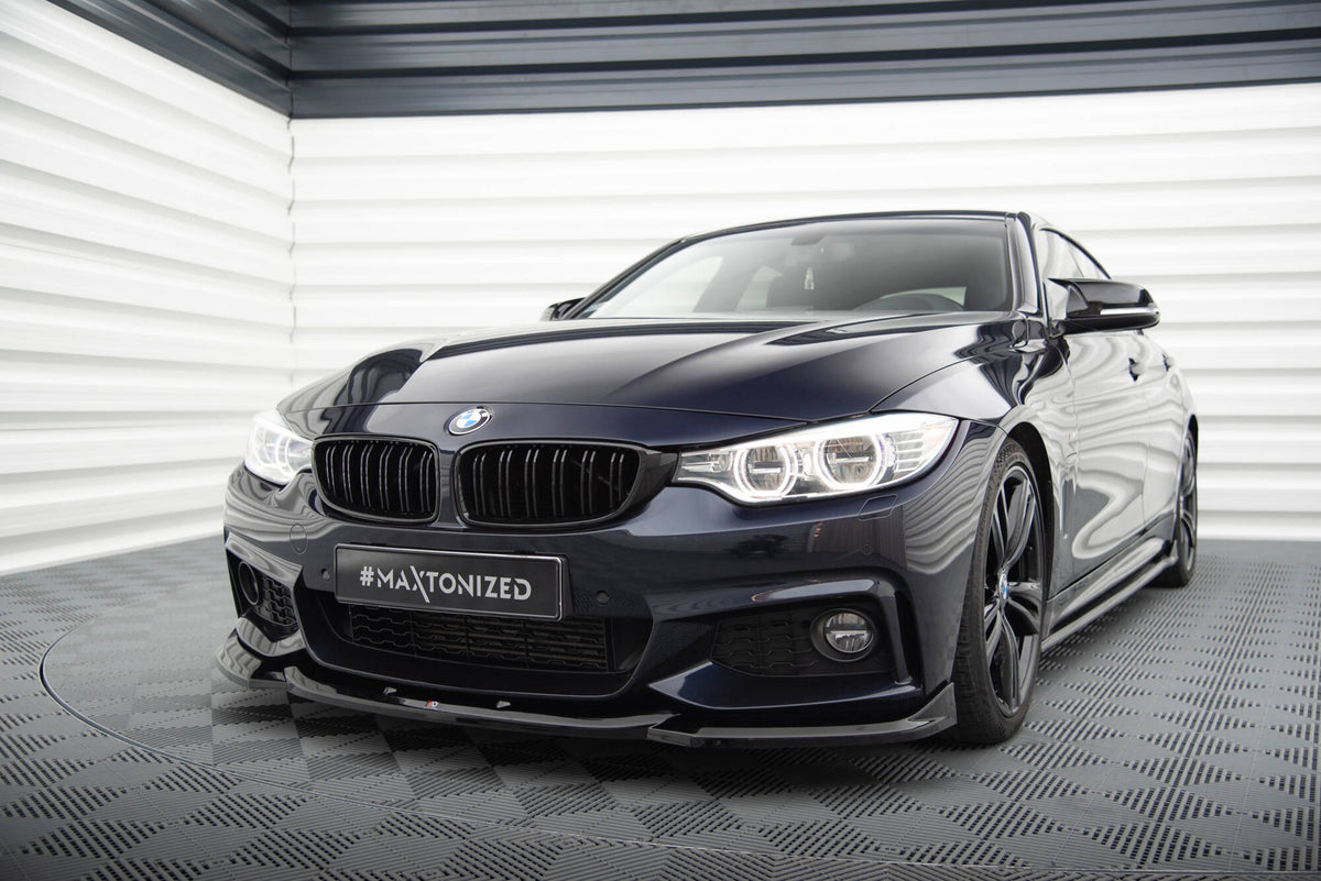 Street+ Spoilerlippe Front Ansatz V.6 passend für BMW 4er Coupe / Gran Coupe / Cabrio M-Paket F32 / F36 / F33 schwarz Hochglanz – Ansicht 3