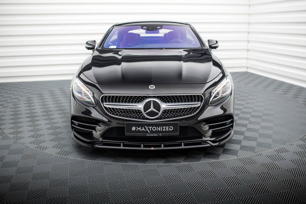 Street+ Spoilerlippe Front Ansatz V.2 passend für Mercedes-Benz S Coupe AMG-Line C217 Facelift schwarz Hochglanz – Ansicht 1