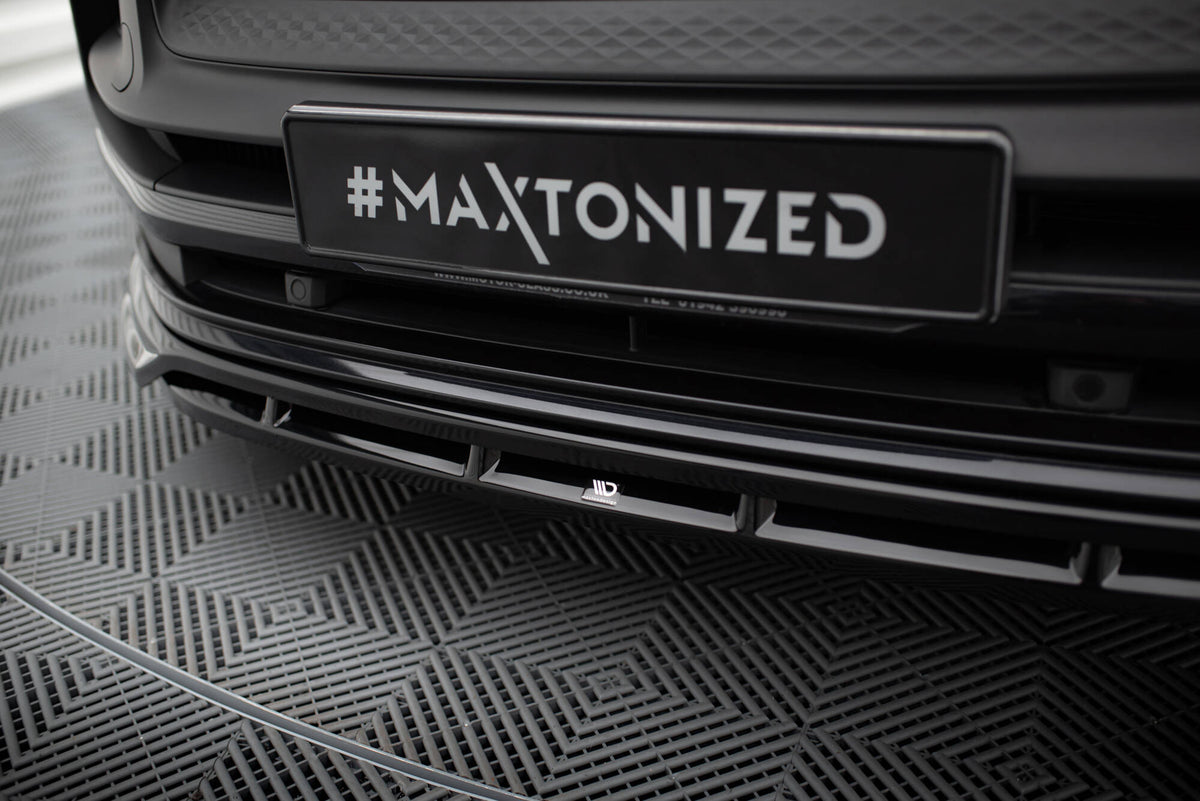 Street+ Spoilerlippe Front Ansatz passend für Porsche Macan GTS Mk1 Facelift 2 schwarz Hochglanz – Ansicht 4