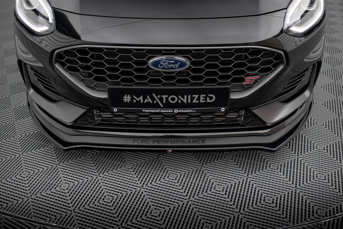 Street+ Spoilerlippe Front Ansatz V.1 passend für Ford Fiesta ST / ST-line Mk8 Facelift schwarz Hochglanz – Ansicht 5