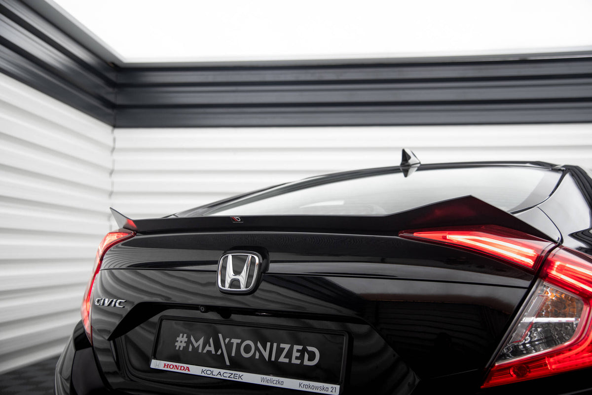 Heckspoiler Lippe Honda Civic Limousine Mk10 / Mk10 Facelift schwarz Hochglanz – Ansicht 3