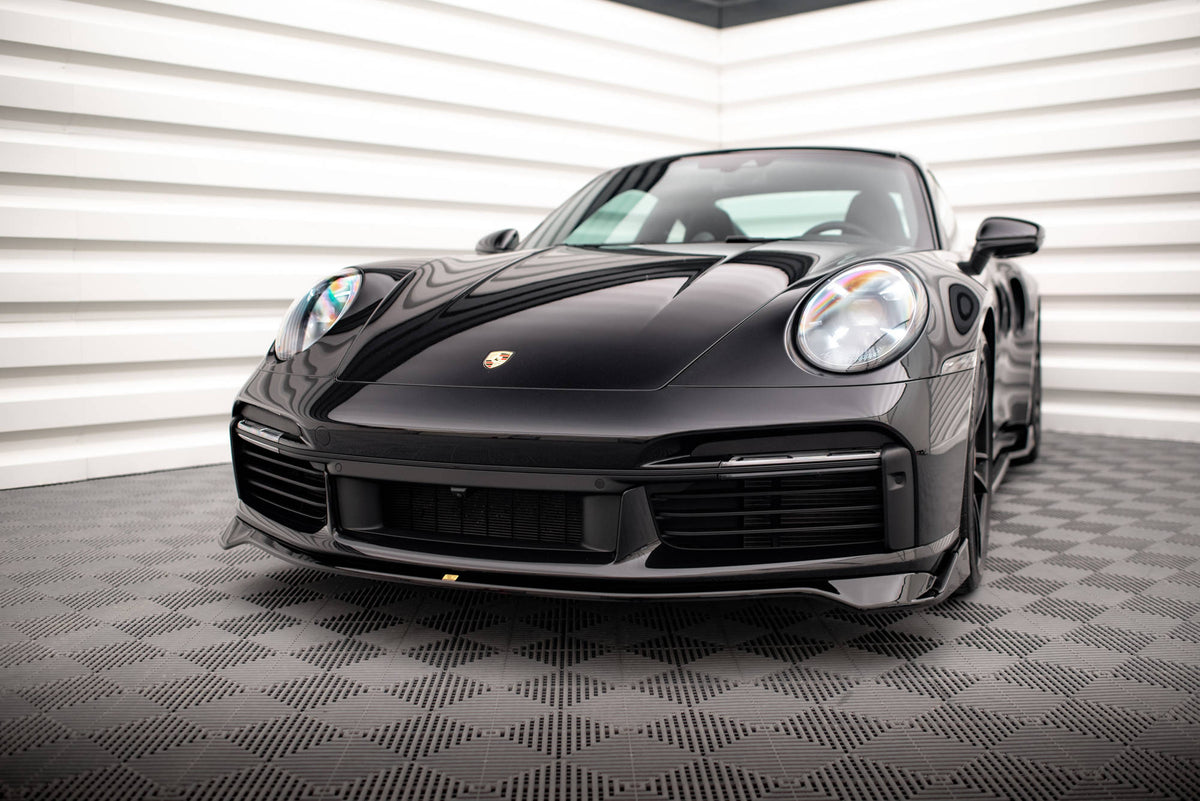 Street+ Spoilerlippe Front Ansatz passend für Porsche 911 Turbo S 992 schwarz Hochglanz – Ansicht 4