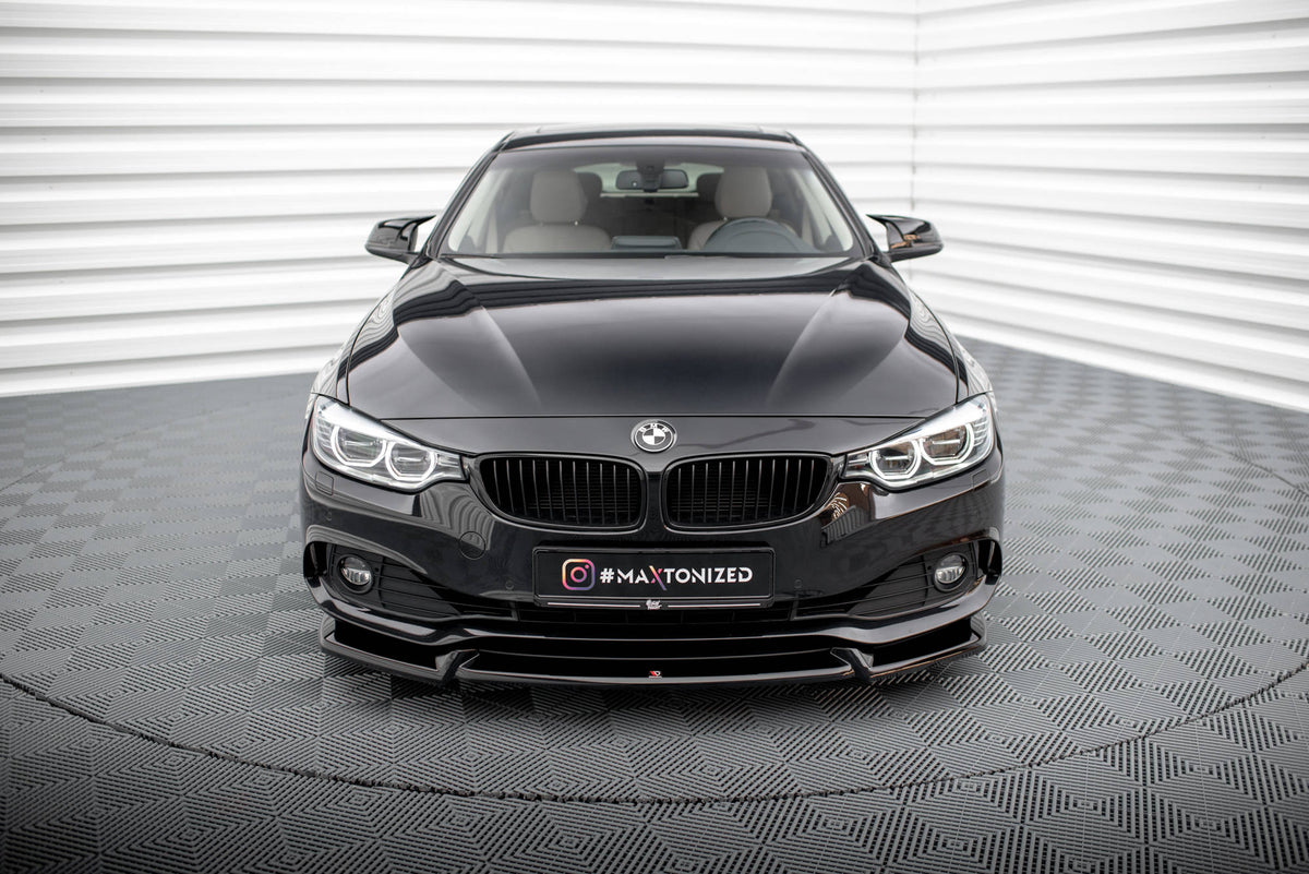 Street+ Spoilerlippe Front Ansatz V.2 passend für BMW 4er Coupe / Gran Coupe / Cabrio F32 / F36 / F33 schwarz Hochglanz – Ansicht 1