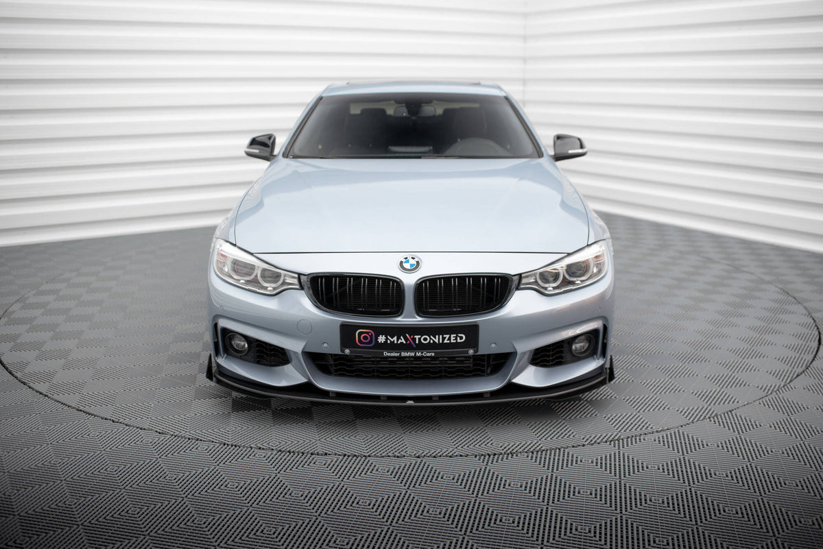 Front Stoßstange Flaps passend für BMW 4er Coupe / Gran Coupe / Cabrio M-Paket F32 / F36 / F33  schwarz Hochglanz – Ansicht 1