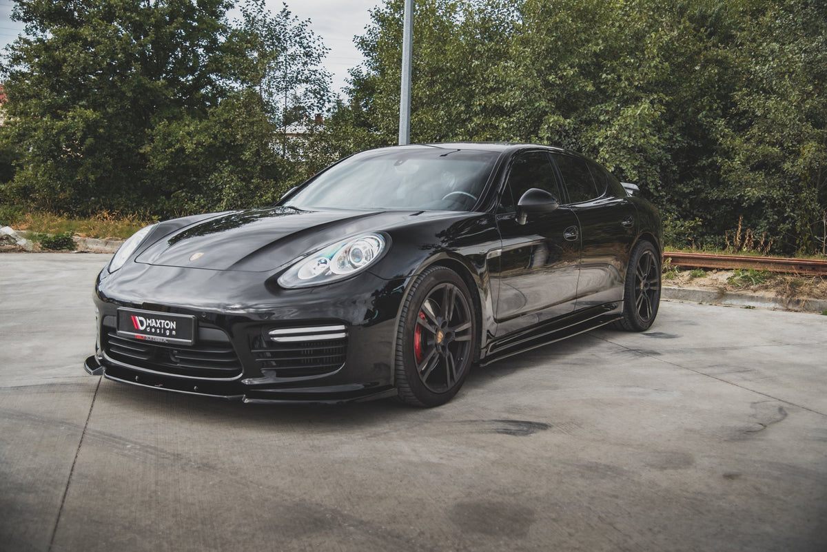 Street+ Spoilerlippe Front Ansatz V.1 passend für Porsche Panamera Turbo 970 Facelift schwarz Hochglanz – Ansicht 6