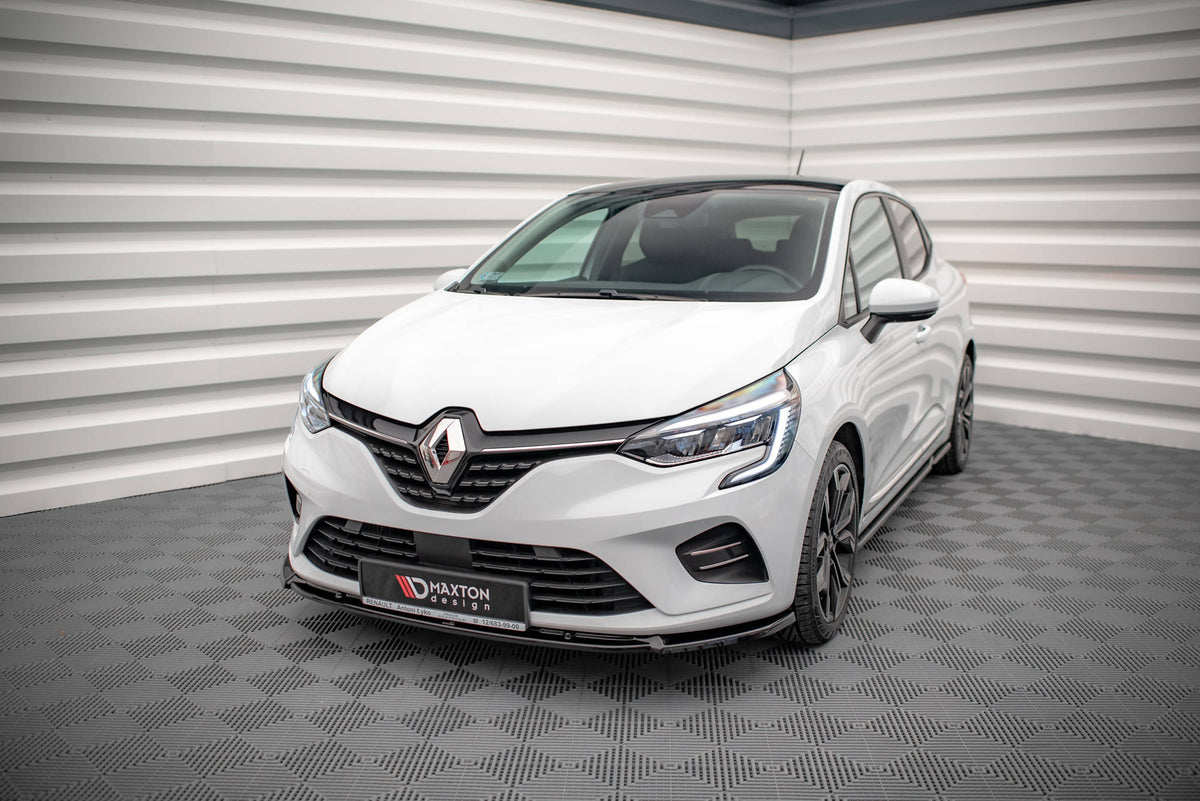 Street+ Spoilerlippe Front Ansatz V.2 passend für Renault Clio Mk5 schwarz Hochglanz – Ansicht 1