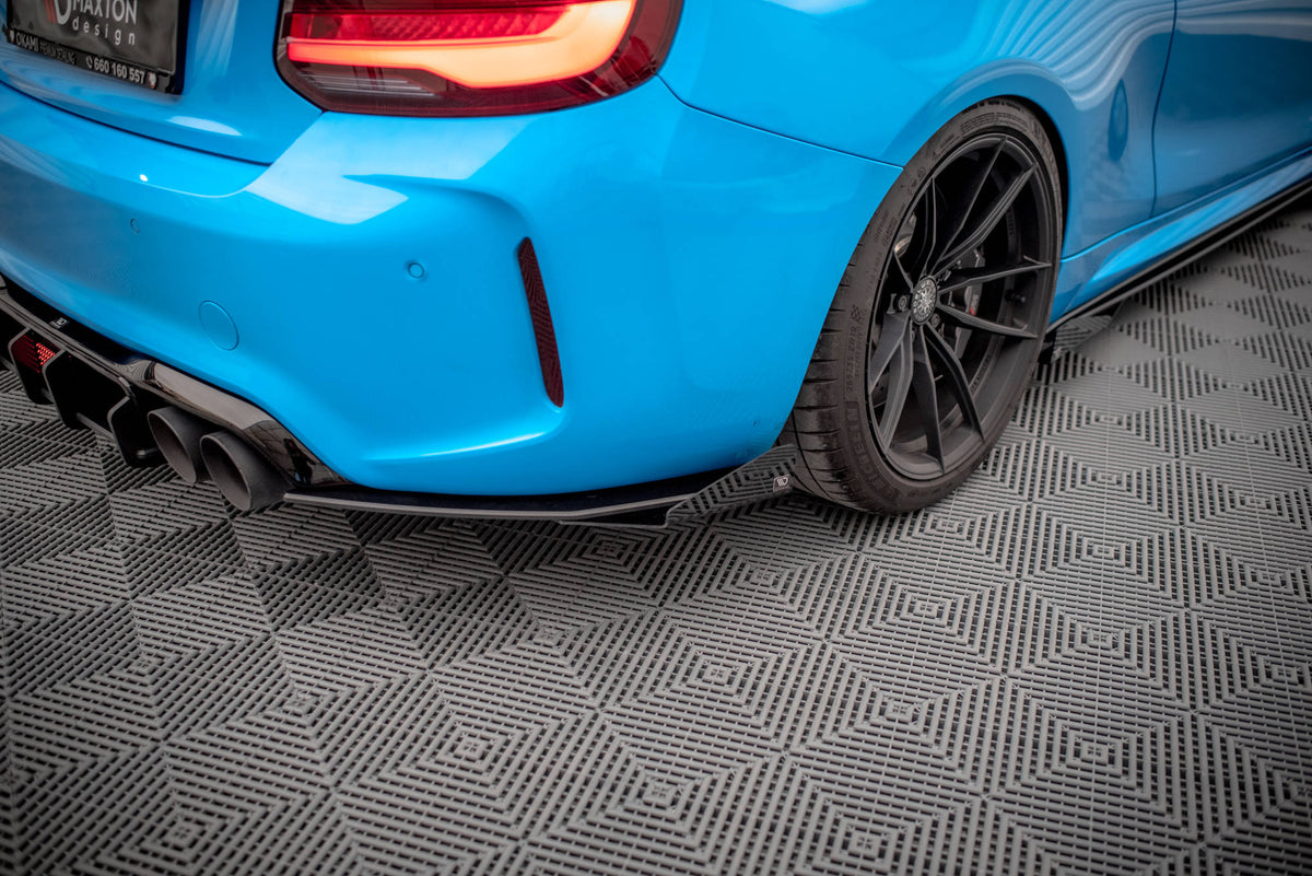 Street Pro Heck Ansatz Flaps Diffusor + Flaps passend für BMW M2 F87 schwarz Hochglanz – Ansicht 3