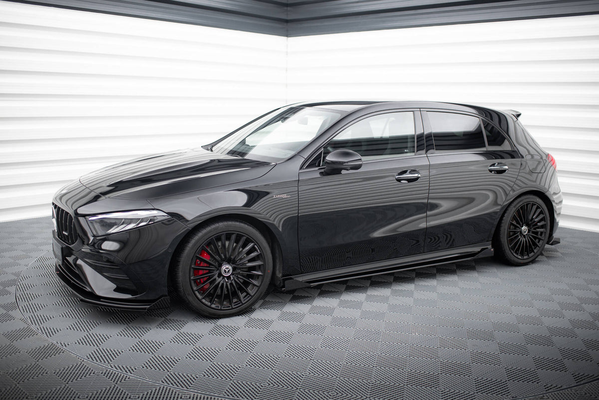 Seitenschweller Flaps passend für Mercedes-AMG A35 W177 Facelift schwarz Hochglanz – Ansicht 5