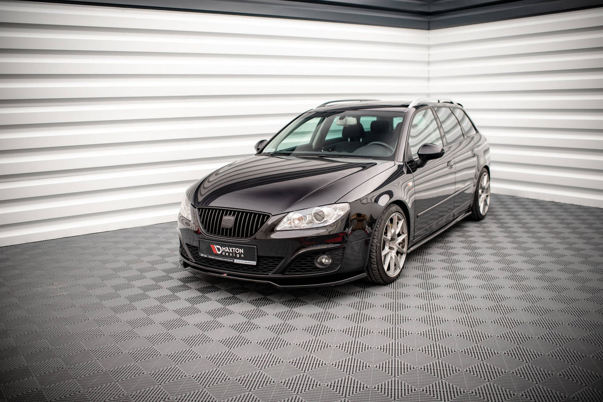 Street+ Spoilerlippe Front Ansatz V.2 passend für Seat Exeo schwarz Hochglanz – Ansicht 1