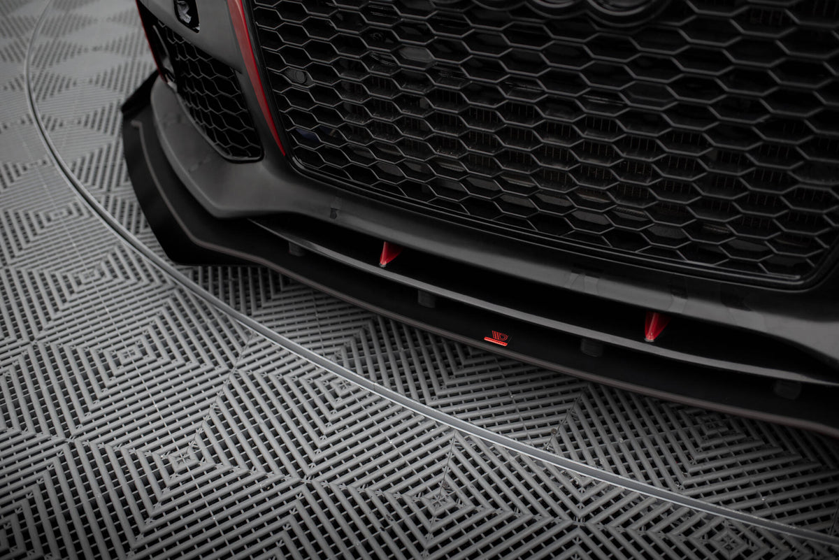 Street Pro Street+ Spoilerlippe Front Ansatz + Flaps passend für Audi A7 RS7 Look C7 schwarz Hochglanz – Ansicht 3