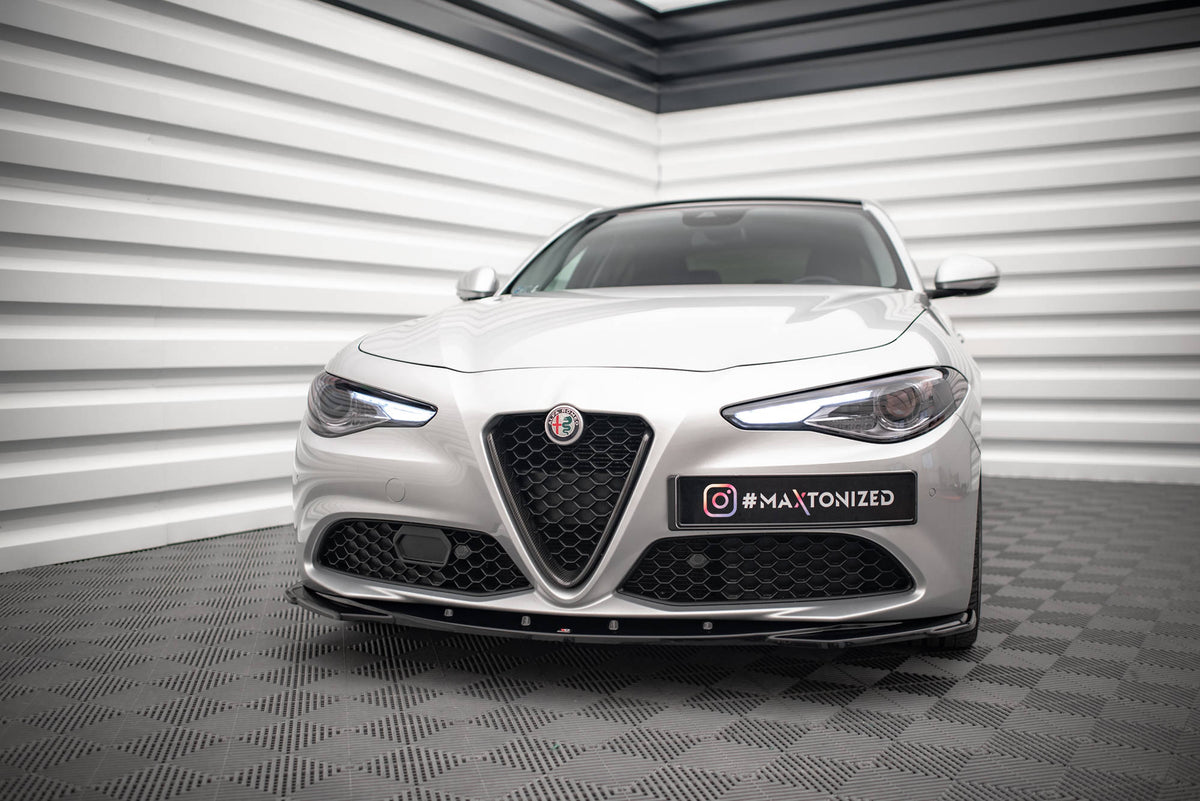 Street+ Spoilerlippe Front Ansatz V.2 passend für Alfa Romeo Giulia Sport schwarz Hochglanz – Ansicht 4
