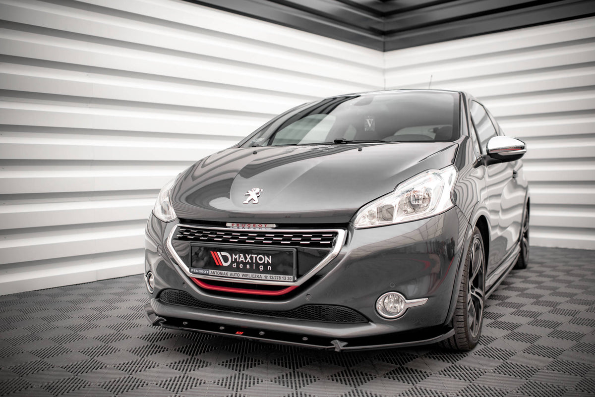 Street+ Spoilerlippe Front Ansatz V.2 passend für Peugeot 208 GTi Mk1 schwarz Hochglanz – Ansicht 4