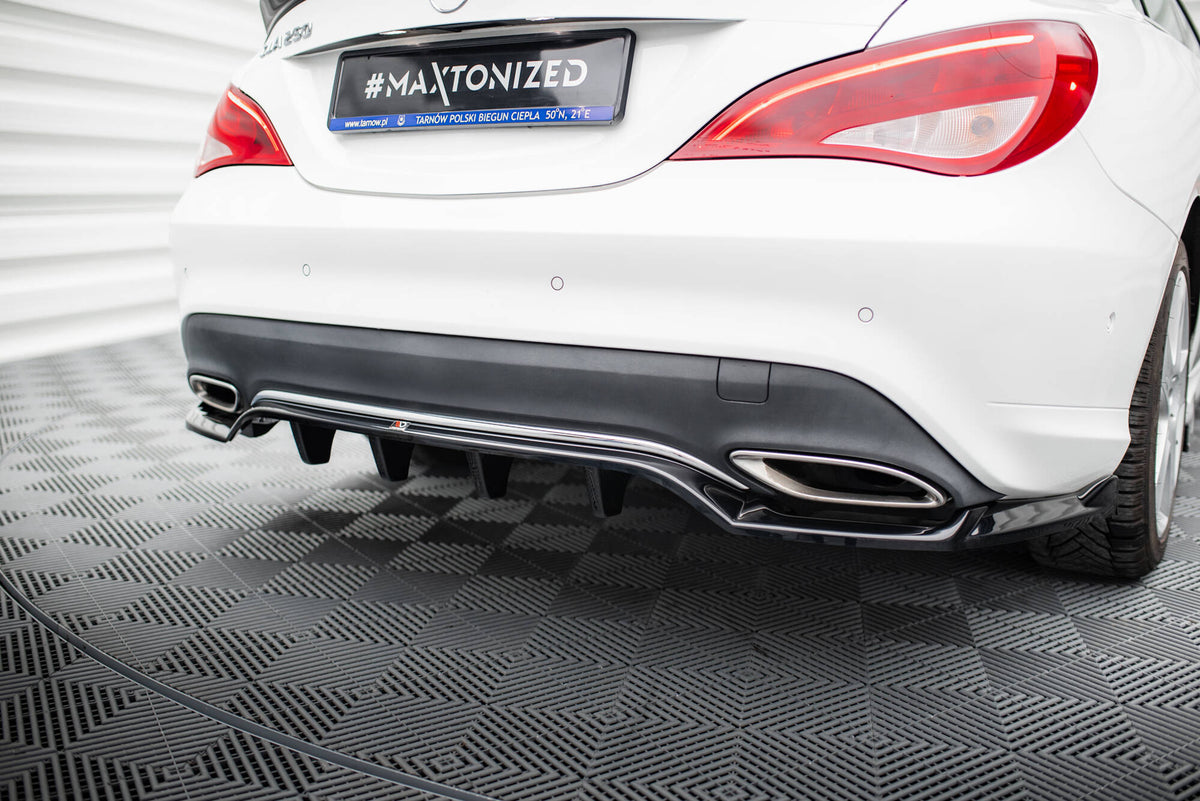 Street+ Mittlerer Diffusor RACE passend für Mercedes-Benz CLA C117 Facelift schwarz Hochglanz – Ansicht 5
