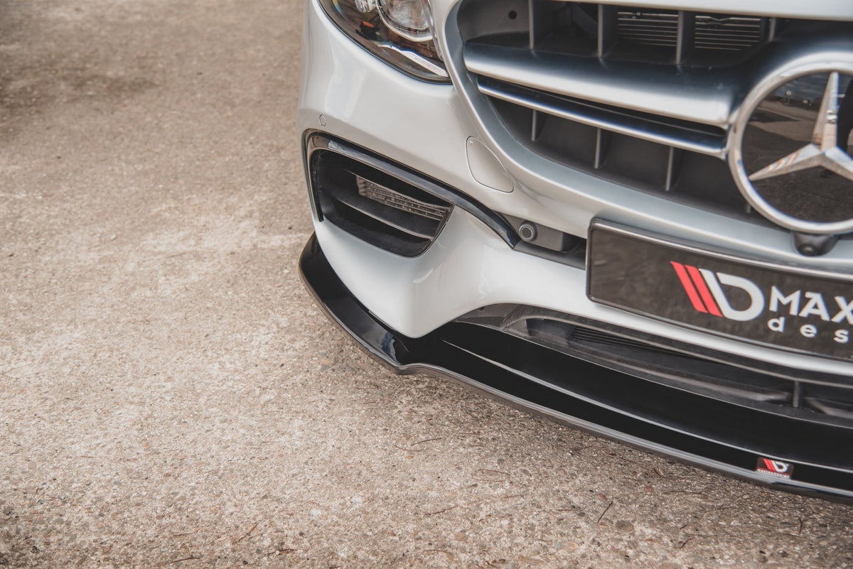 Street+ Spoilerlippe Front Ansatz V.1 passend für Mercedes-Benz E63 AMG Kombi/Limousine S213/W213 schwarz Hochglanz – Ansicht 5