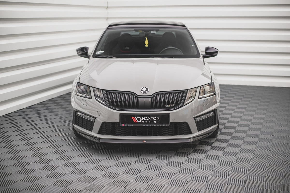 Street+ Spoilerlippe Front Ansatz V.1 passend für Skoda Octavia RS Mk3 Facelift schwarz Hochglanz – Ansicht 3