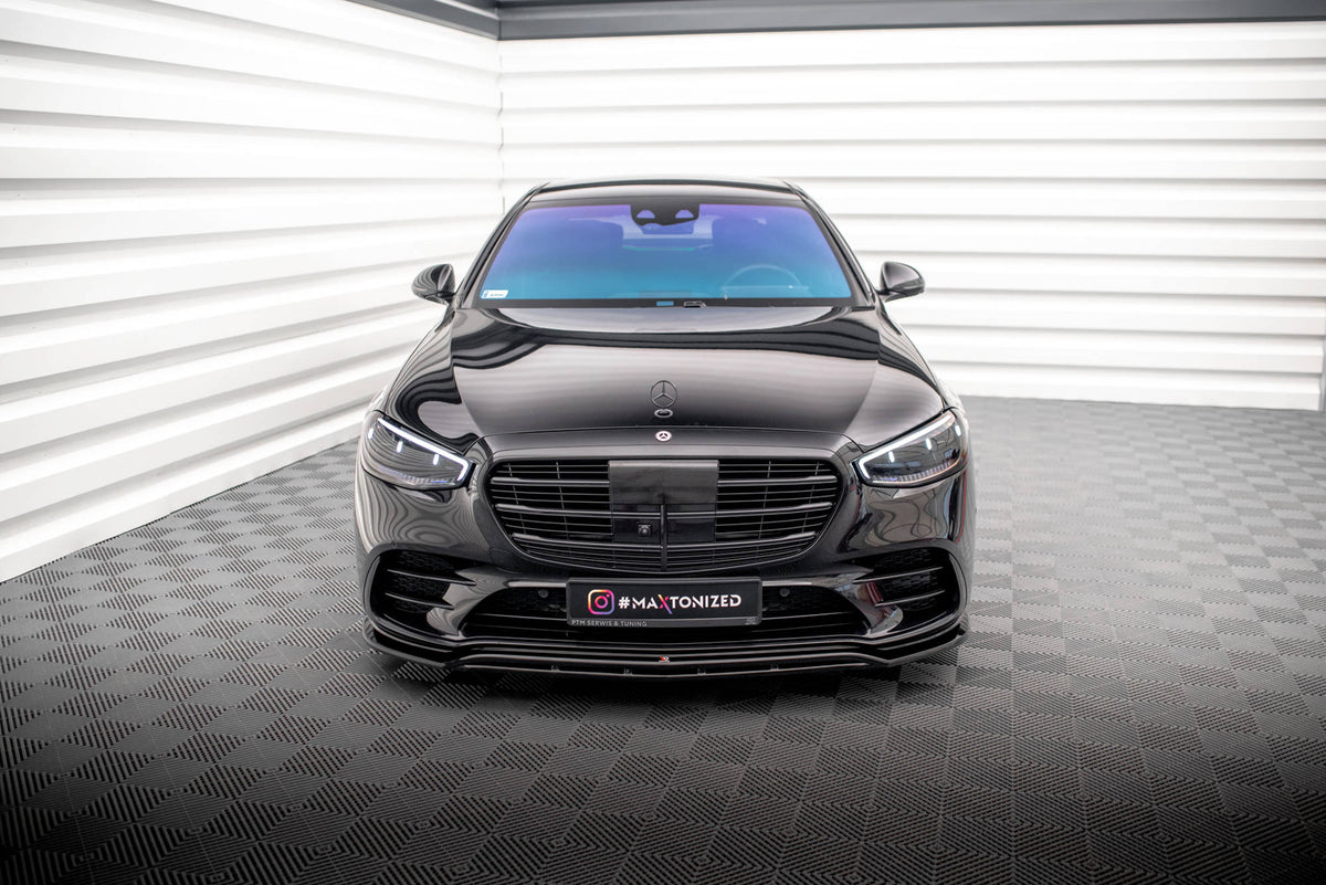 Street+ Spoilerlippe Front Ansatz passend für Mercedes-Benz S AMG-Line W223 schwarz Hochglanz – Ansicht 1