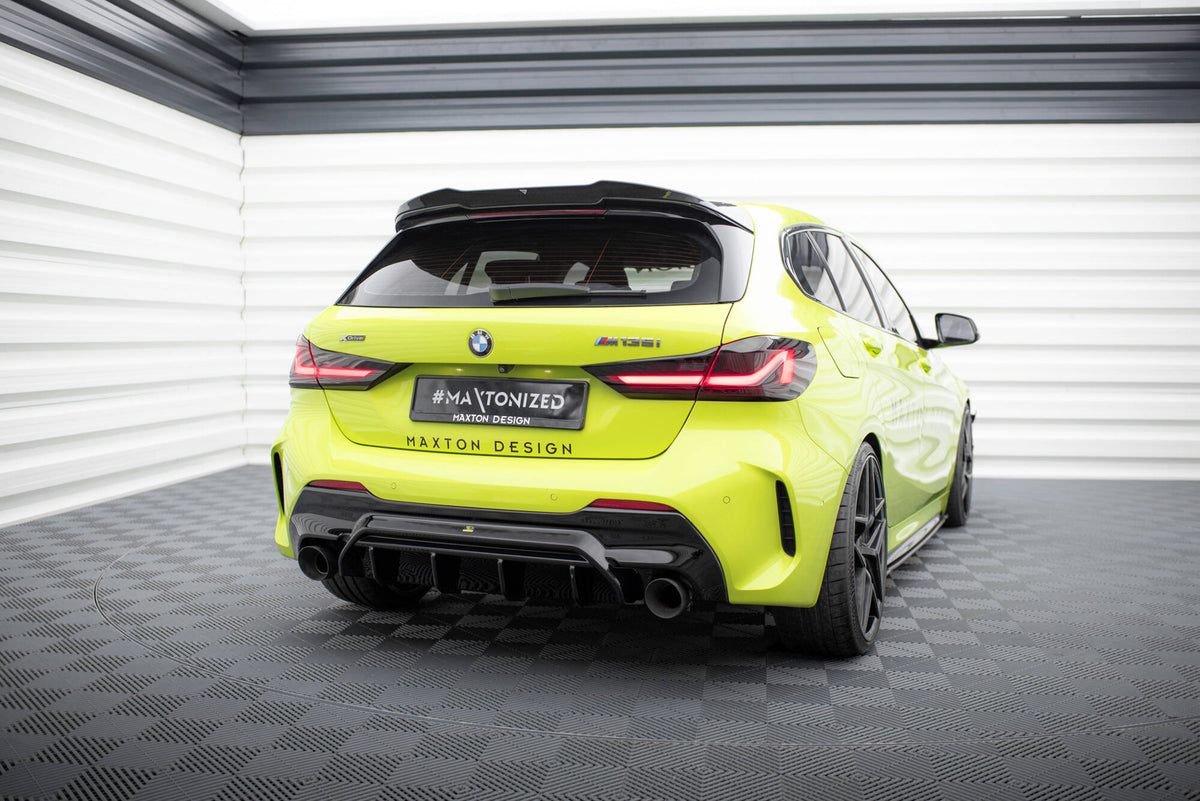 Diffusor Heck Ansatz V.1 passend für BMW 1er M-Paket/ M135i / 128ti F40 schwarz Hochglanz – Ansicht 1