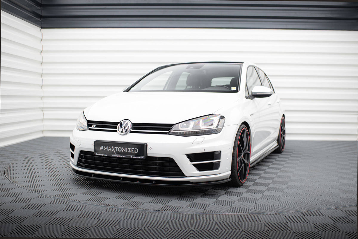 Street+ Spoilerlippe Front Ansatz V.1 passend für VW Golf R / R-Line Mk7  schwarz Hochglanz – Ansicht 1