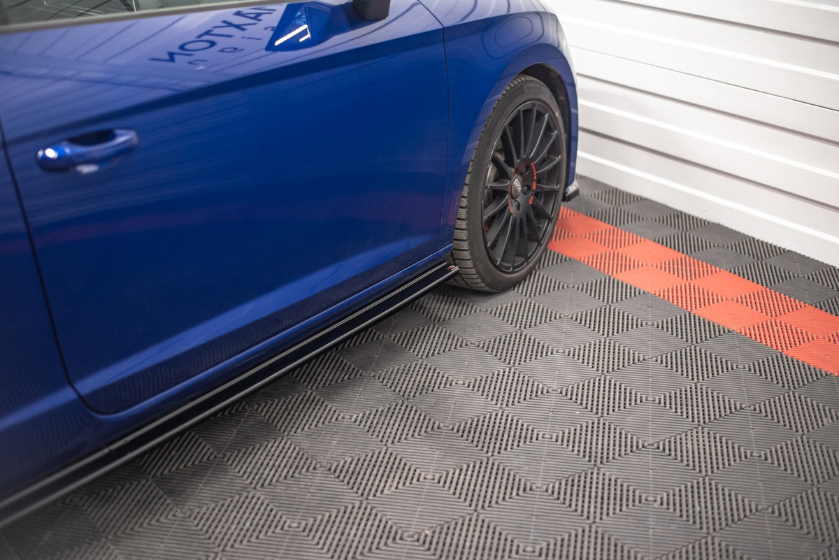 Street+ Seitenschweller Leisten passend für Seat Leon Cupra / FR SC Mk3 / Mk3 FL schwarz Hochglanz – Ansicht 6