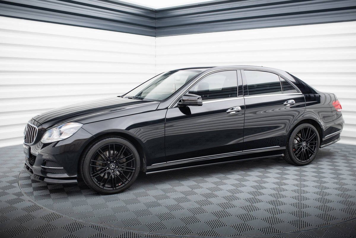 Street+ Seitenschweller Leisten passend für Mercedes-Benz E W212 Facelift schwarz Hochglanz – Ansicht 1