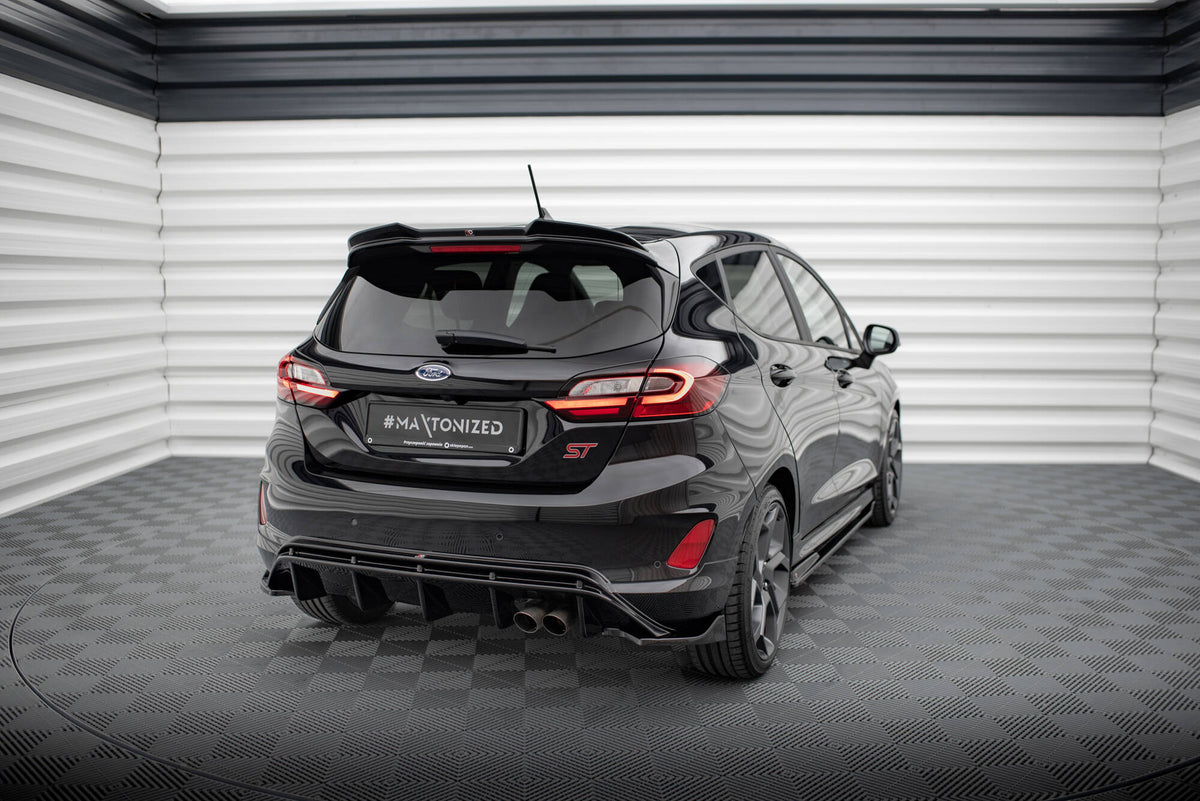 Heck Ansatz Flaps Diffusor V.2 passend für Ford FIesta Mk8 ST schwarz Hochglanz – Ansicht 1