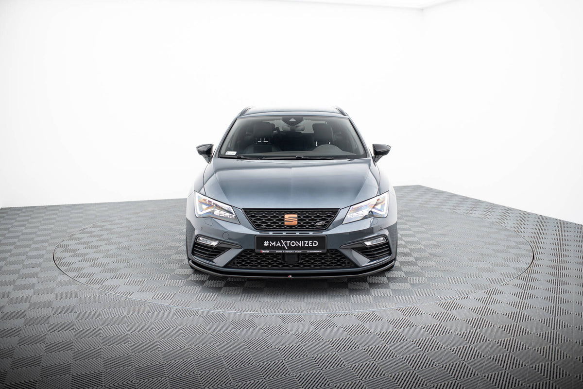Street+ Spoilerlippe Front Ansatz V.1 passend für Seat Leon Cupra / FR Mk3 FL schwarz Hochglanz – Ansicht 1