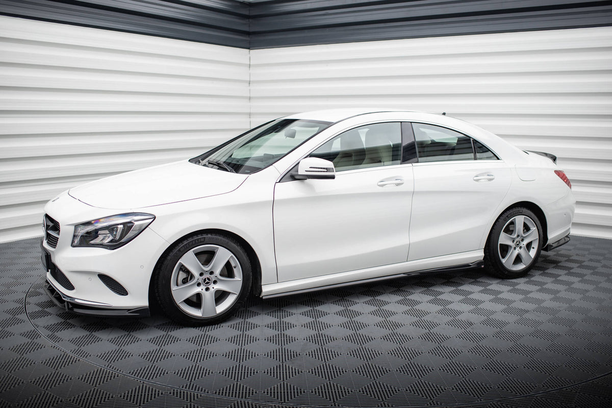 Street+ Seitenschweller Leisten passend für Mercedes-Benz CLA C117 Facelift schwarz Hochglanz – Ansicht 1