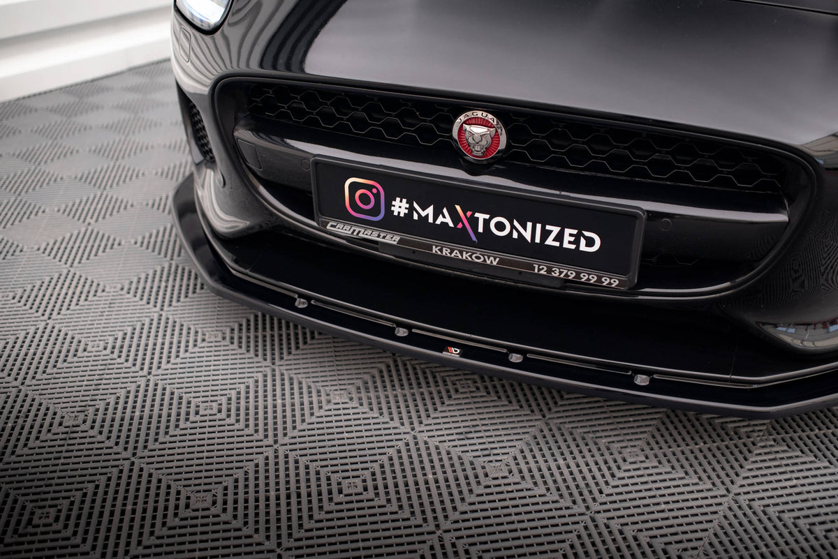 Street+ Spoilerlippe Front Ansatz V.1 passend für Jaguar F-Type X152 Facelift schwarz Hochglanz – Ansicht 4