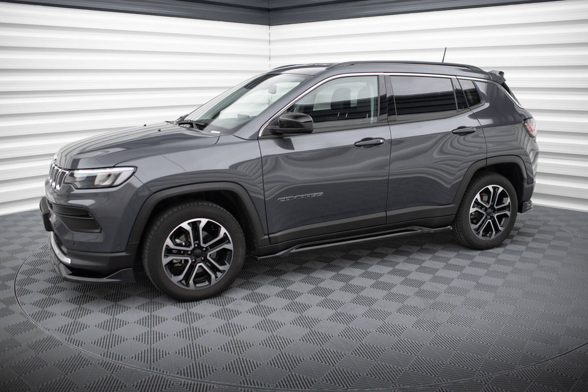 Street+ Seitenschweller Leisten passend für Jeep Compass Limited Mk2 Facelift schwarz Hochglanz – Ansicht 1
