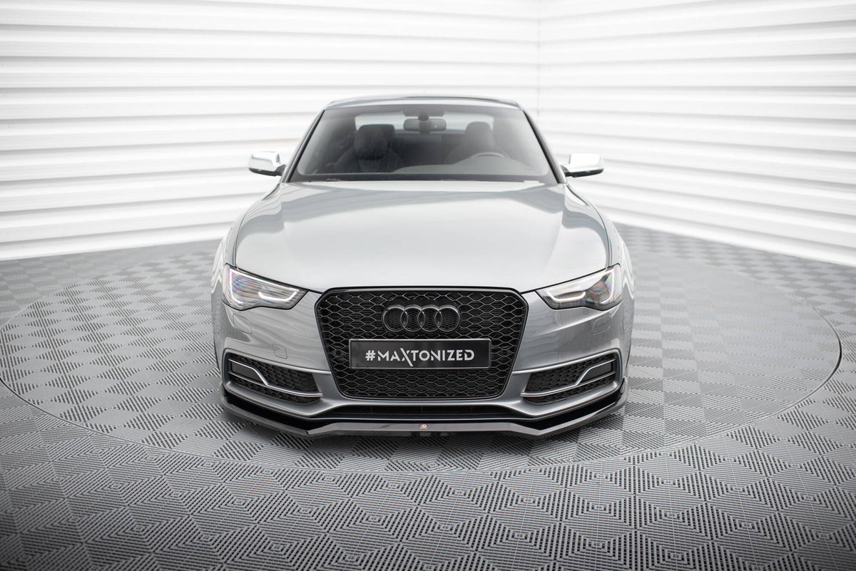 Street+ Spoilerlippe Front Ansatz V.4 passend für Audi S5 / A5 S-Line 8T Facelift schwarz Hochglanz – Ansicht 1