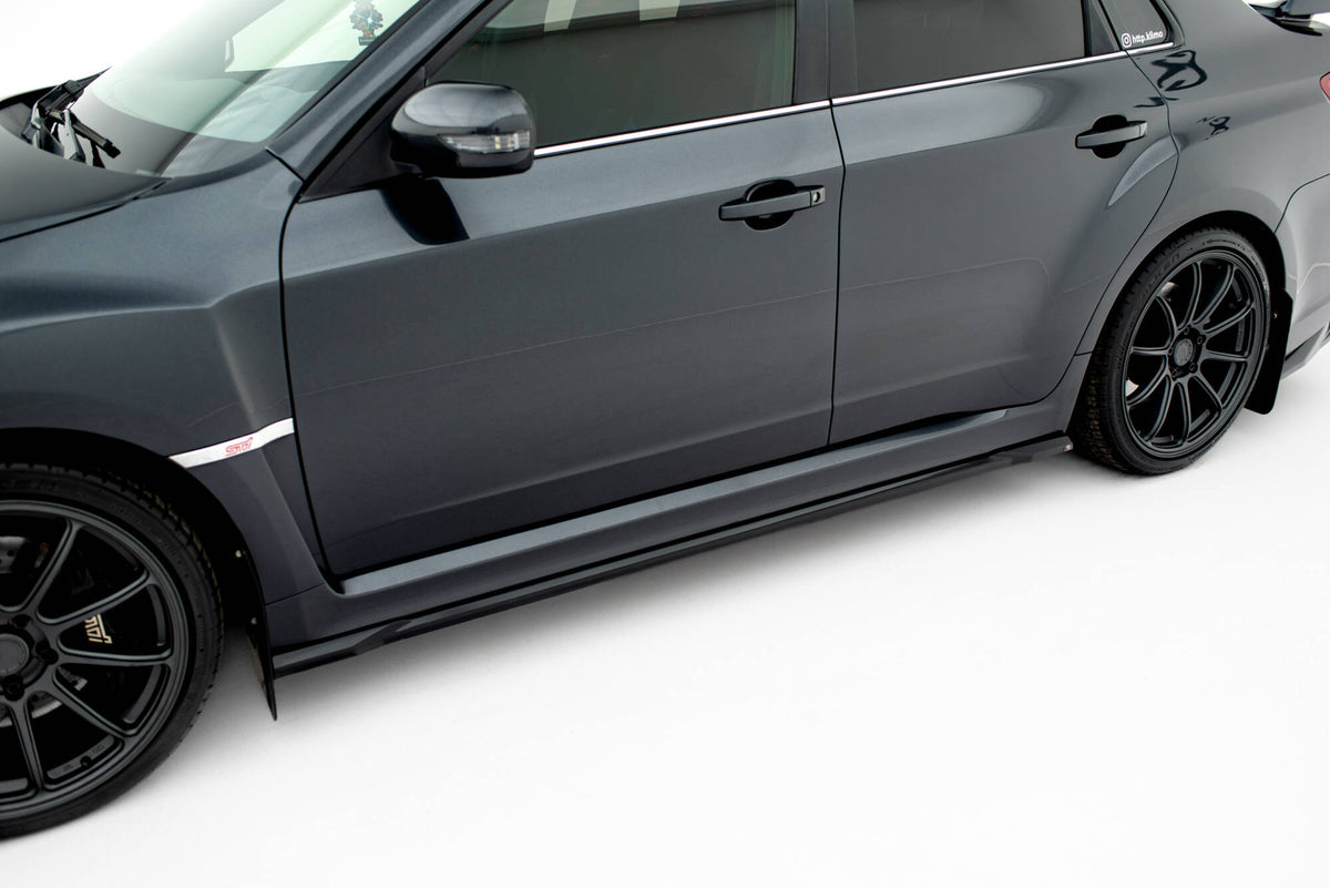 Street+ Seitenschweller Leisten V.2 passend für Subaru Impreza WRX STI Mk3 Facelift schwarz Hochglanz – Ansicht 3