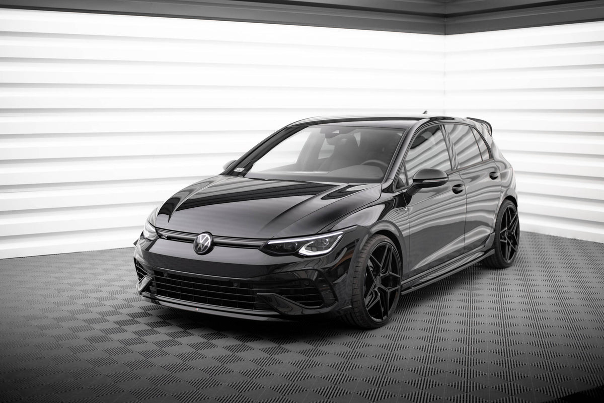 Street+ Spoilerlippe Front Ansatz V.7 passend für VW Golf R Hatchback / Variant  Mk8 schwarz Hochglanz – Ansicht 4