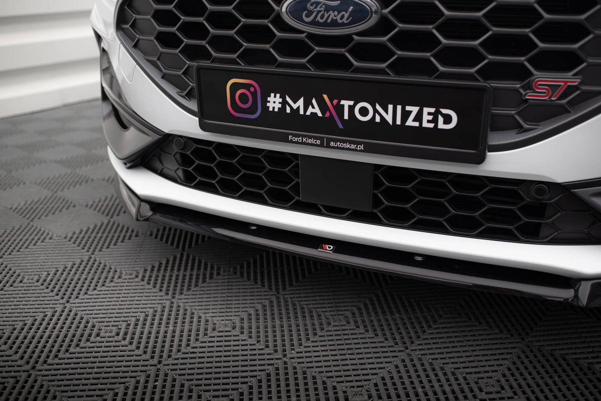 Street+ Spoilerlippe Front Ansatz V.2 passend für Ford Focus ST / ST-Line Mk4 Facelift schwarz Hochglanz – Ansicht 3