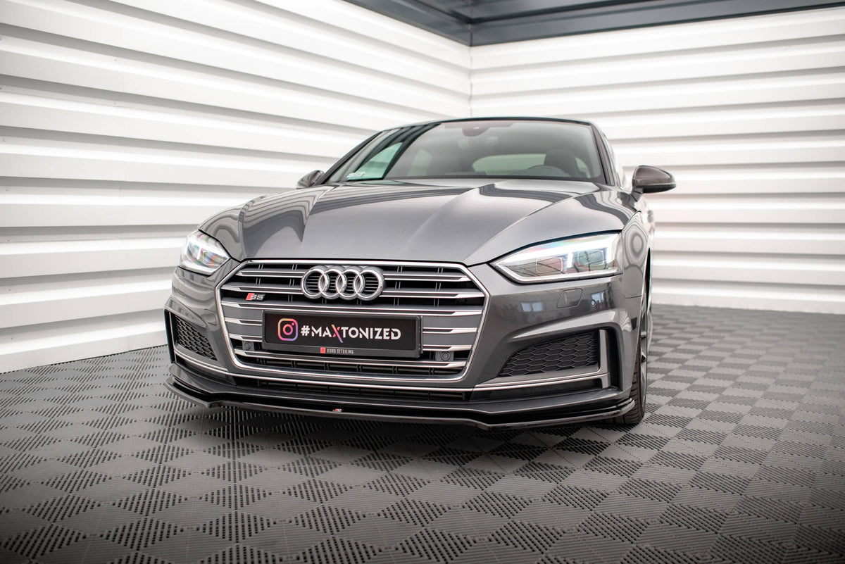Street+ Spoilerlippe Front Ansatz V.1 passend für Audi S5 / A5 S-Line F5 Coupe / Sportback schwarz Hochglanz – Ansicht 4